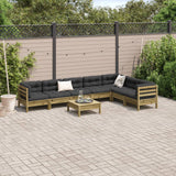 8 Piece Garden Sofa Set with Cushions Impregnated Wood Pine