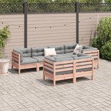 7 Piece Garden Sofa Set with Cushions Solid Wood Douglas Fir - Side View