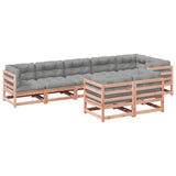 8 Piece Garden Sofa Set with Cushions Solid Wood Douglas Fir - Front View
