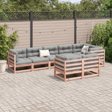 8 Piece Garden Sofa Set with Cushions Solid Wood Douglas Fir