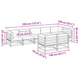 8 Piece Garden Sofa Set with Cushions Solid Wood Douglas Fir