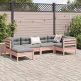 6 Piece Garden Sofa Set with Cushions Solid Wood Douglas Fir - Side View