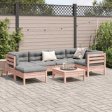 7 Piece Garden Sofa Set with Cushions Solid Wood Douglas Fir