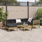 7 Piece Garden Sofa Set with Cushions Impregnated Wood Pine