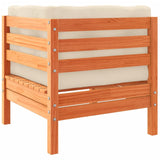 7 Piece Garden Sofa Set with Cushions Wax Brown Solid Wood Pine - Close-Up Angle