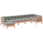 7 Piece Garden Sofa Set with Cushions Solid Wood Douglas Fir