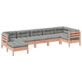 7 Piece Garden Sofa Set with Cushions Solid Wood Douglas Fir - Front View