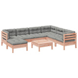 8 Piece Garden Sofa Set with Cushions Solid Wood Douglas Fir - Front View