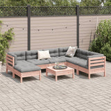 8 Piece Garden Sofa Set with Cushions Solid Wood Douglas Fir - Side View
