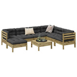 8 Piece Garden Sofa Set with Cushions Impregnated Wood Pine