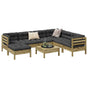 8 Piece Garden Sofa Set with Cushions Impregnated Wood Pine