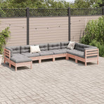 8 Piece Garden Sofa Set with Cushions Solid Wood Douglas Fir