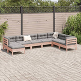 8 Piece Garden Sofa Set with Cushions Solid Wood Douglas Fir - Side View