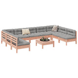 10 Piece Garden Sofa Set with Cushions Solid Wood Douglas Fir