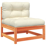 6 Piece Garden Sofa Set with Cushions Wax Brown Solid Wood Pine - 45-Degree Angle