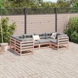 6 Piece Garden Sofa Set with Cushions Solid Wood Douglas Fir - Side View