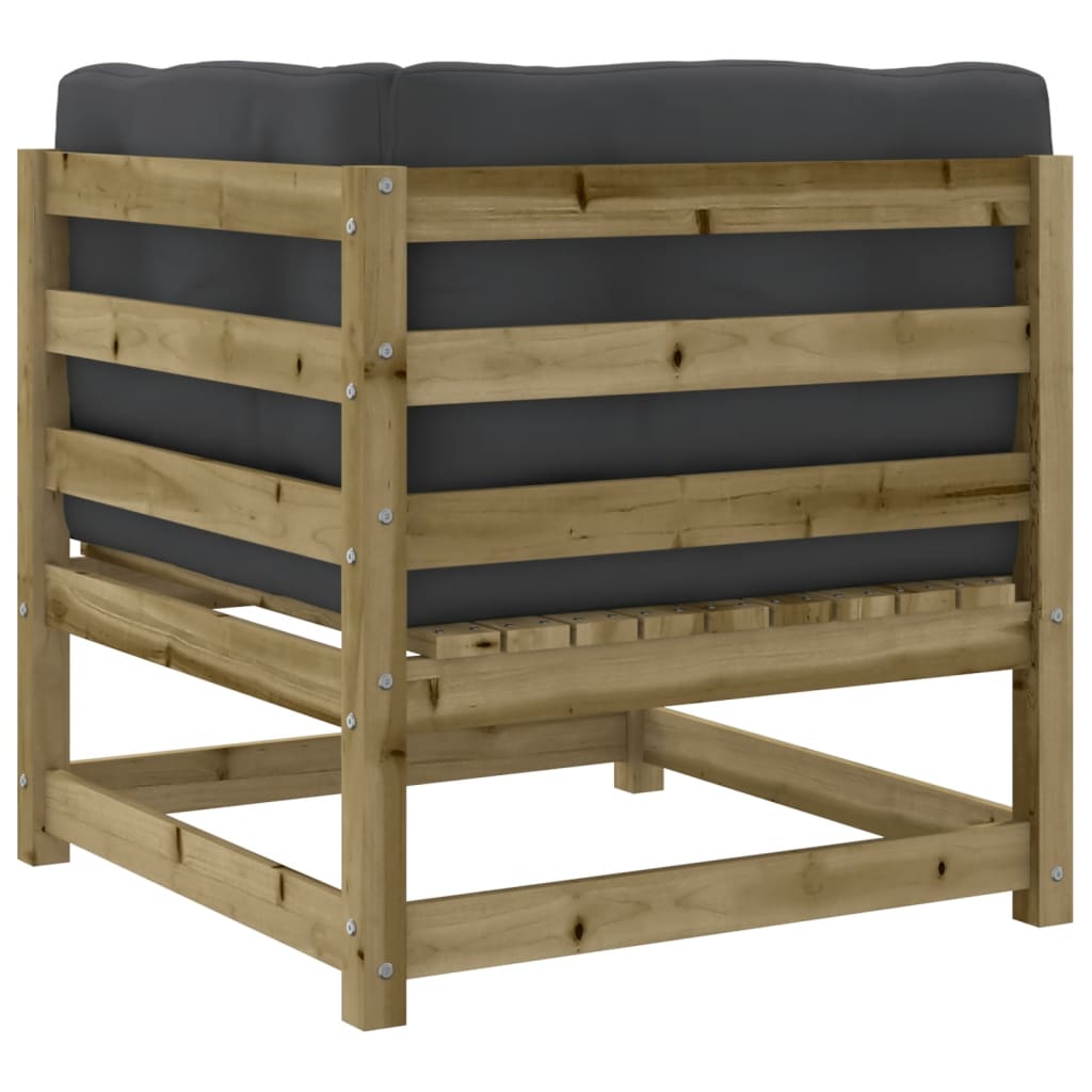 6 Piece Garden Sofa Set with Cushions Impregnated Wood?Pine