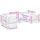 6 Piece Garden Sofa Set with Cushions Impregnated Wood?Pine
