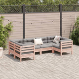 6 Piece Garden Sofa Set with Cushions Solid Wood Douglas Fir - Side View