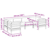 6 Piece Garden Sofa Set with Cushions Impregnated Wood?Pine