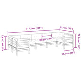7 Piece Garden Sofa Set with Cushions Impregnated Wood Pine - Extra Image