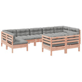 9 Piece Garden Sofa Set with Cushions Solid Wood Douglas Fir - Front View