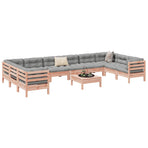 11 Piece Garden Sofa Set with Cushions Solid Wood Douglas Fir
