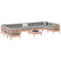 11 Piece Garden Sofa Set with Cushions Solid Wood Douglas Fir