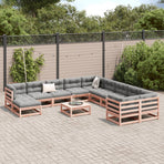 12 Piece Garden Sofa Set with Cushions Solid Wood Douglas Fir