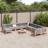 12 Piece Garden Sofa Set with Cushions Solid Wood Douglas Fir - Side View