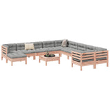 12 Piece Garden Sofa Set with Cushions Solid Wood Douglas Fir