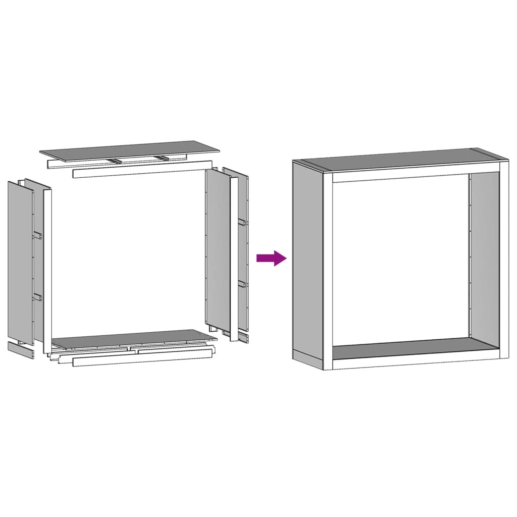 Firewood Rack Black 100x40x100 cm Steel