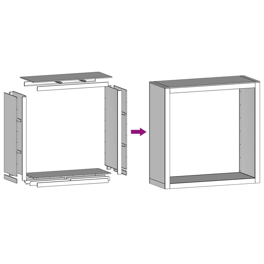 Firewood Rack Black 100x40x100 cm Steel