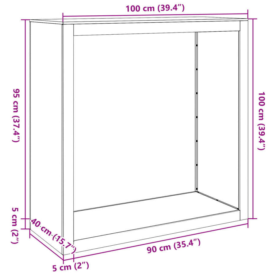 Firewood Rack Black 100x40x100 cm Steel