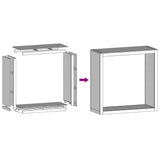 Firewood Rack 100x40x100 cm Galvanised Steel - Low Angle