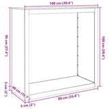 Firewood Rack 100x40x100 cm Galvanised Steel
