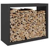 Firewood Rack Black 100x40x80 cm Steel - Side View