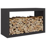 Firewood Rack Black 100x40x60 cm Steel - Side View