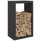 Firewood Rack Black 60x40x100 cm Steel - Side View