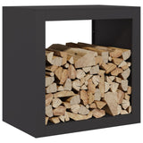 Firewood Rack Black 60x40x60 cm Steel - Side View