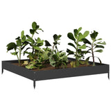 Garden Raised Bed Black 100x100x18.5 cm Steel - Side View