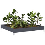 Garden Raised Bed Anthracite 100x100x18.5 cm Steel - Side View