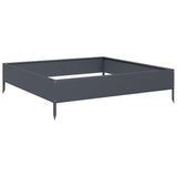 Garden Raised Bed Anthracite 100x100x26 cm Steel - Front View
