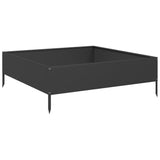 Garden Raised Bed Black 100x100x33.5 cm Steel - Front View