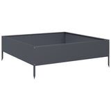 Garden Raised Bed Anthracite 100x100x33.5 cm Steel - Front View