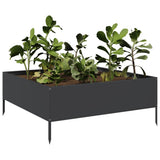 Garden Raised Bed Black 100x100x41 cm Steel