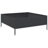 Garden Raised Bed Black 100x100x41 cm Steel - Rear View