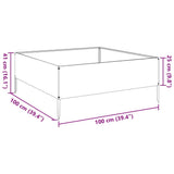 Garden Raised Bed Black 100x100x41 cm Steel - Extra Image