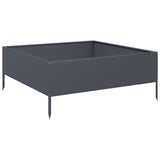 Garden Raised Bed Anthracite 100x100x41 cm Steel - Front View