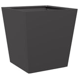 Garden Planter Black 40x40x40 cm Steel - Front View